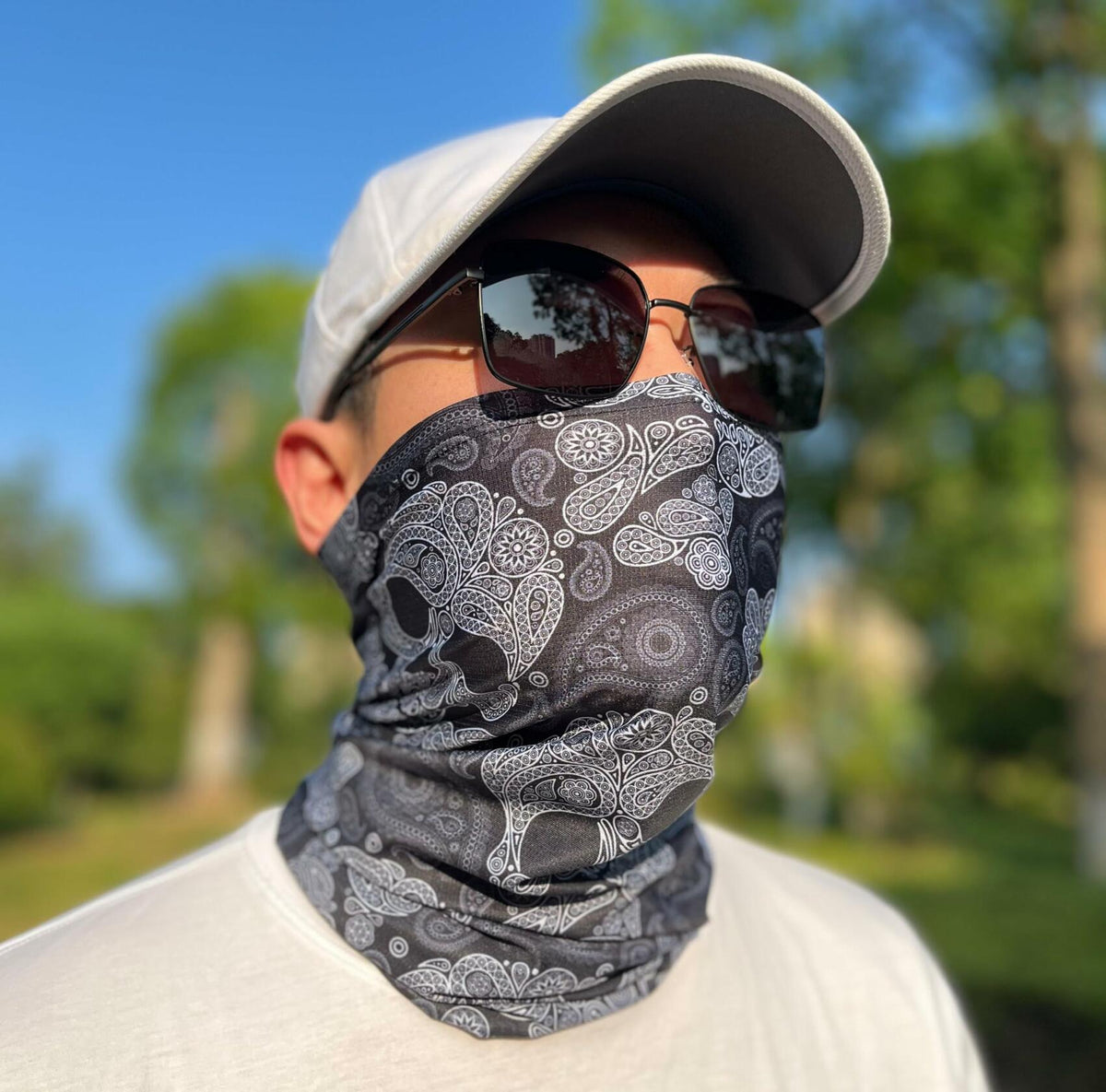 Máscara tipo braga de cuello CycleZT con diseño de calavera para motociclismo, pesca, talla única