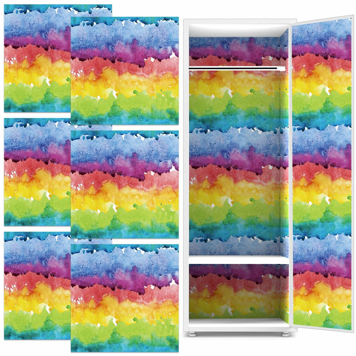 Papel tapiz magnético para casillero Nuanchu, 12x12 pulgadas, 6 piezas, colorido, impermeable y recortable