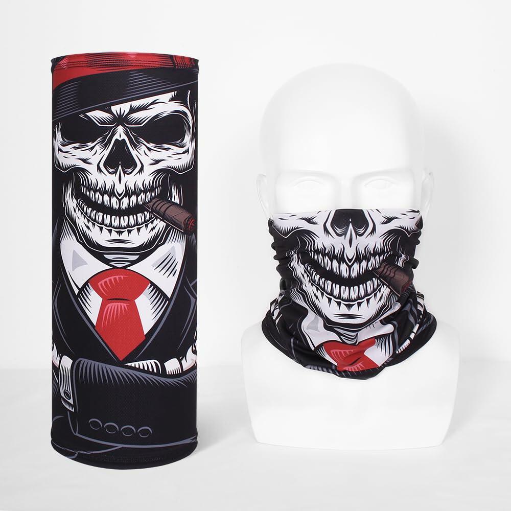 Máscara tipo braga de cuello CycleZT con diseño de calavera para motociclismo, pesca, talla única