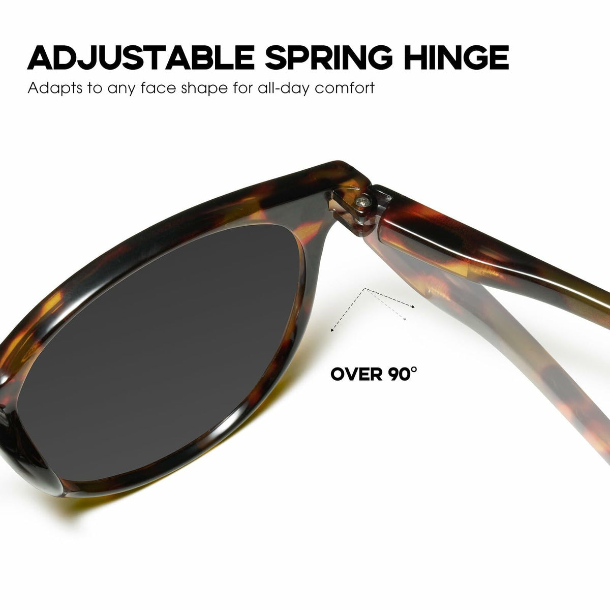 Gafas de sol redondas polarizadas mosanana pequeñas carey gris informales para mujer MS52361