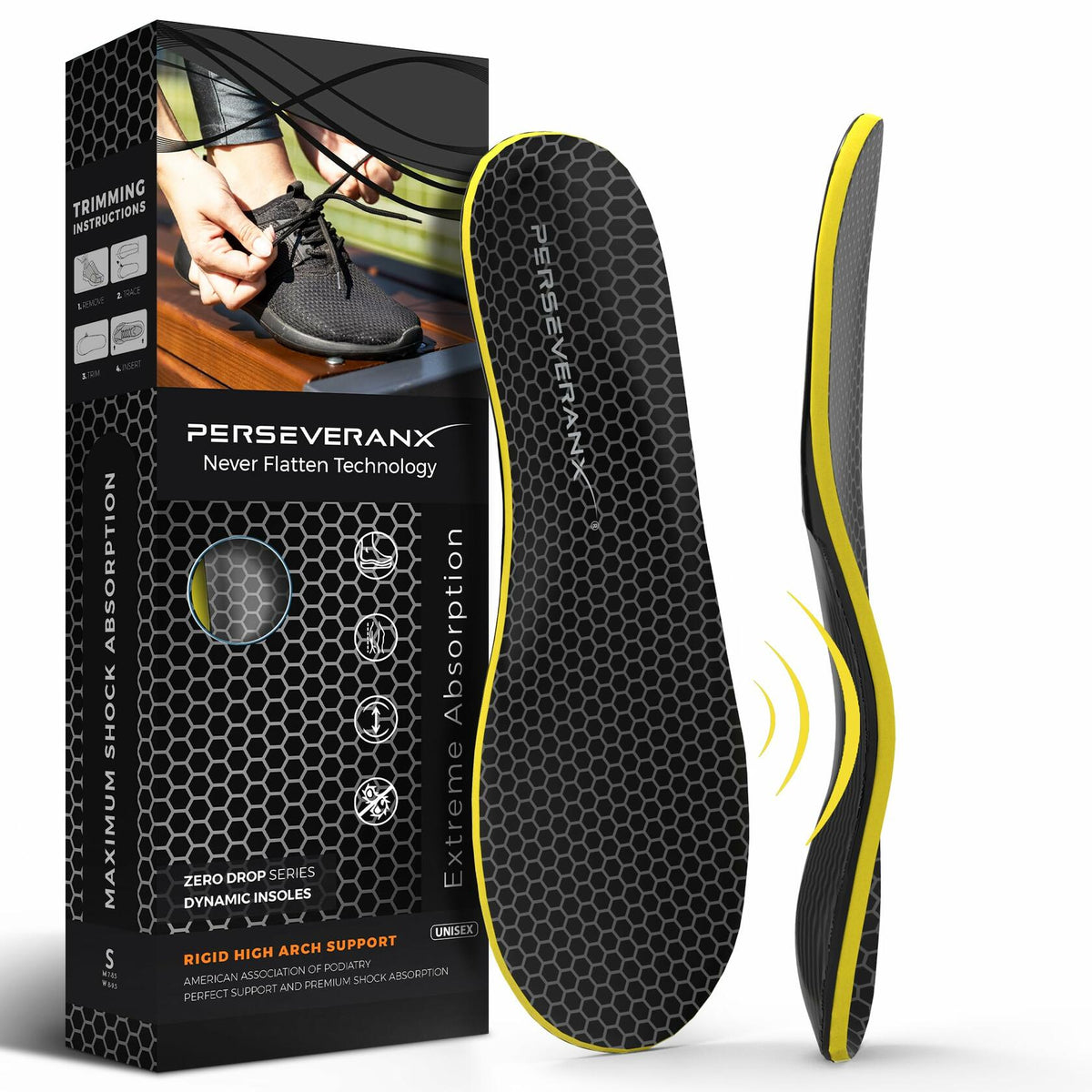 Plantillas para fascitis plantar PerseveranX NASA, absorción de impactos, XL M12.5-14.5 W13.5-15.5