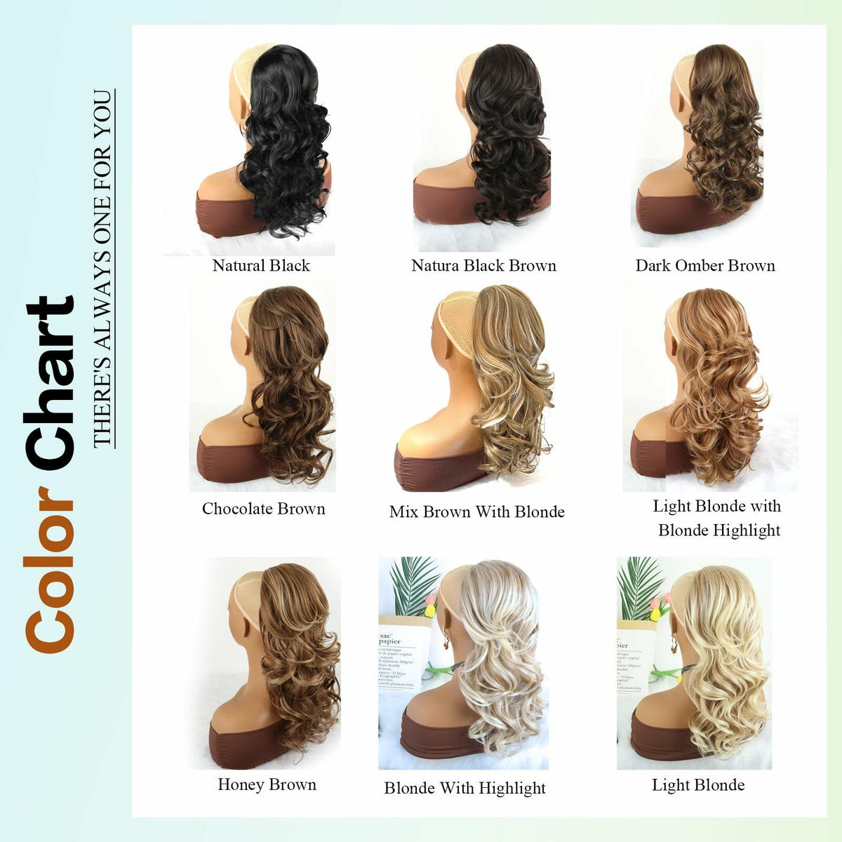 Mayouda 18in Long Curly Wavy Drawstring Ponytail Extension Light Blonde
