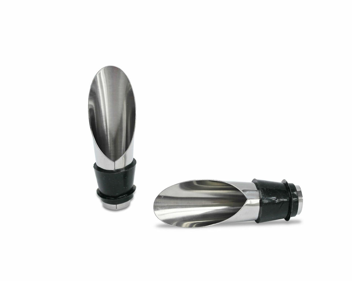 Lutong Brass Wine Bottle Stopper Set with Stainless Steel Pourer & Stand 4pcs