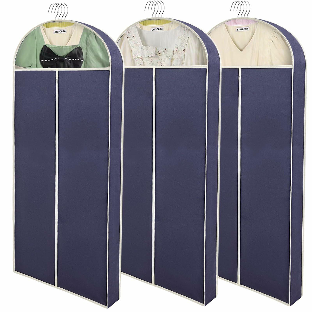 DYYHSDPU Fundas para ropa, paquete de 3, bolsas de almacenamiento colgantes para trajes, color negro, 50x24 pulgadas