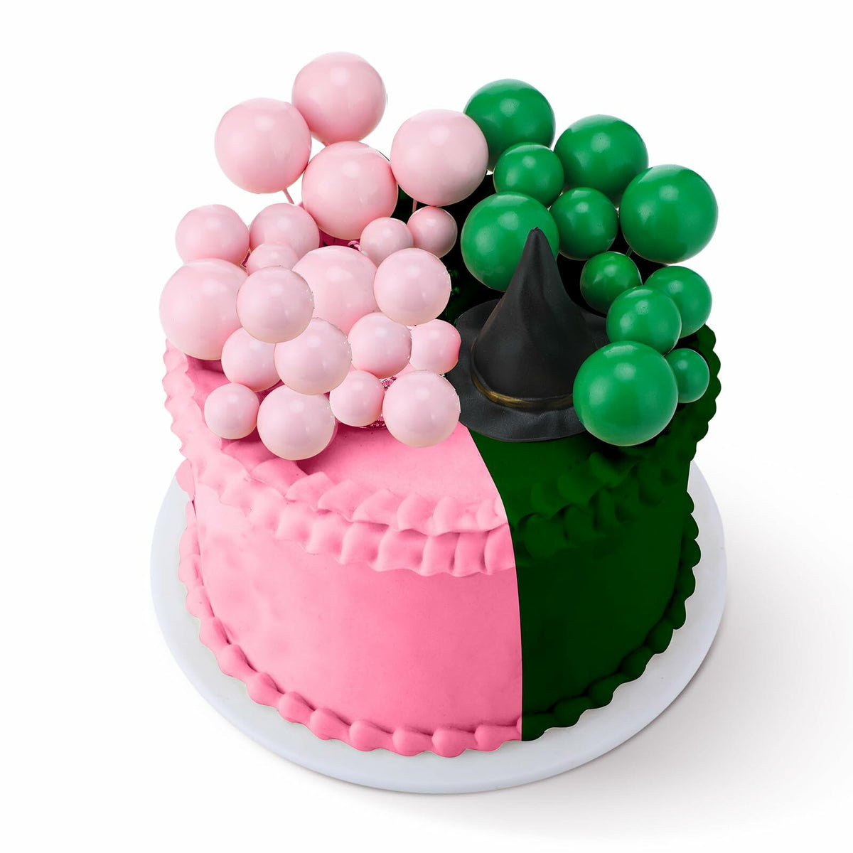 Geelin 41 piezas Decoración para pastel de bruja de Halloween, globos rosa, verde, plateado y negro