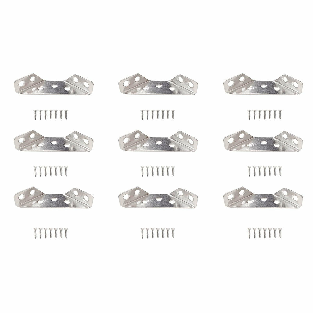 GWYAN 12 Pcs Stainless Steel Furniture Corner Connectors with Screws
