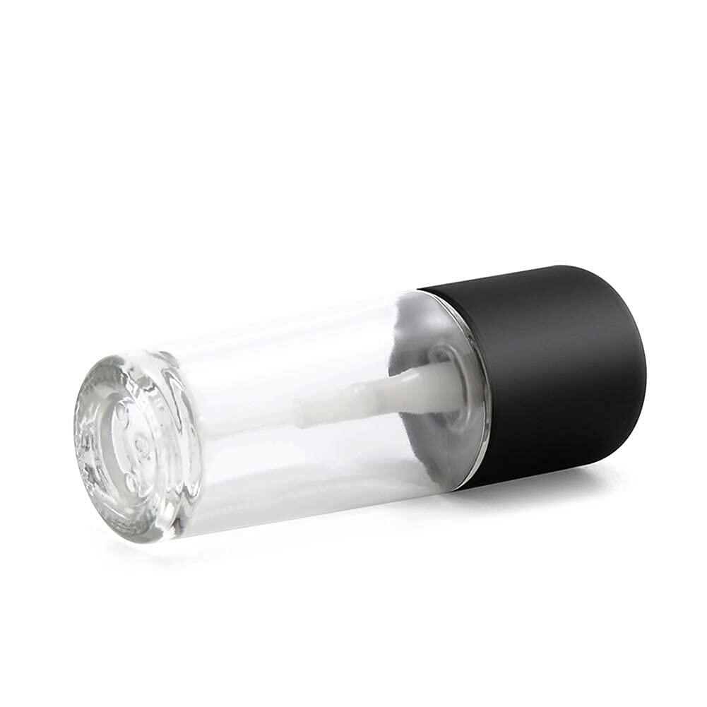 Furnido, paquete de 4 frascos redondos de vidrio transparente de 30 ml para loción o esencia con bomba dosificadora