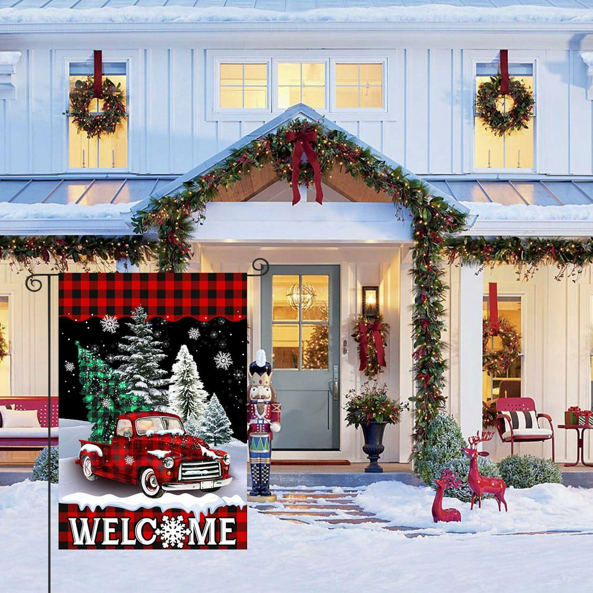 4SEASONS POD Holiday Garden Flags Set of 3 12x18 Double Sided Halloween Xmas