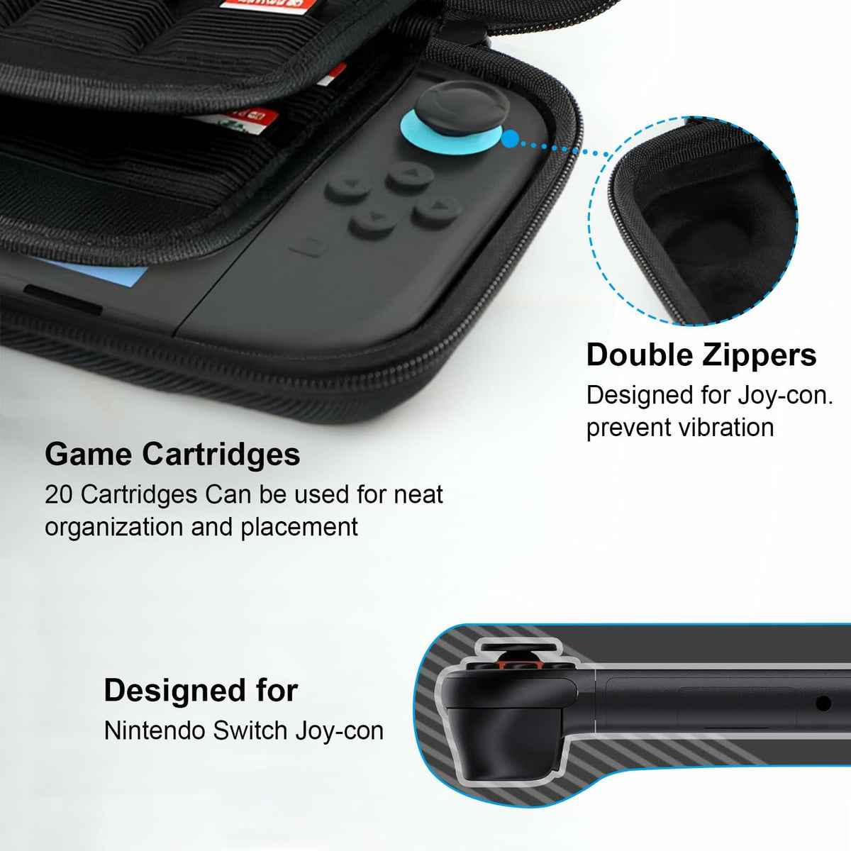 Turquvix Slim Hard Carrying Case for Nintendo Switch 2 Model 2025 Black EVA