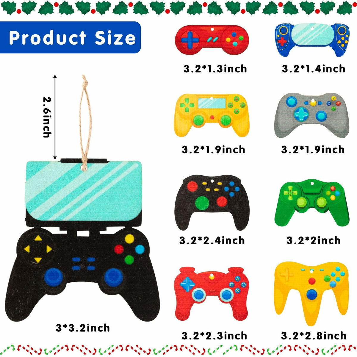 Adornos religiosos de madera multicolor de Navidad de Haooryx