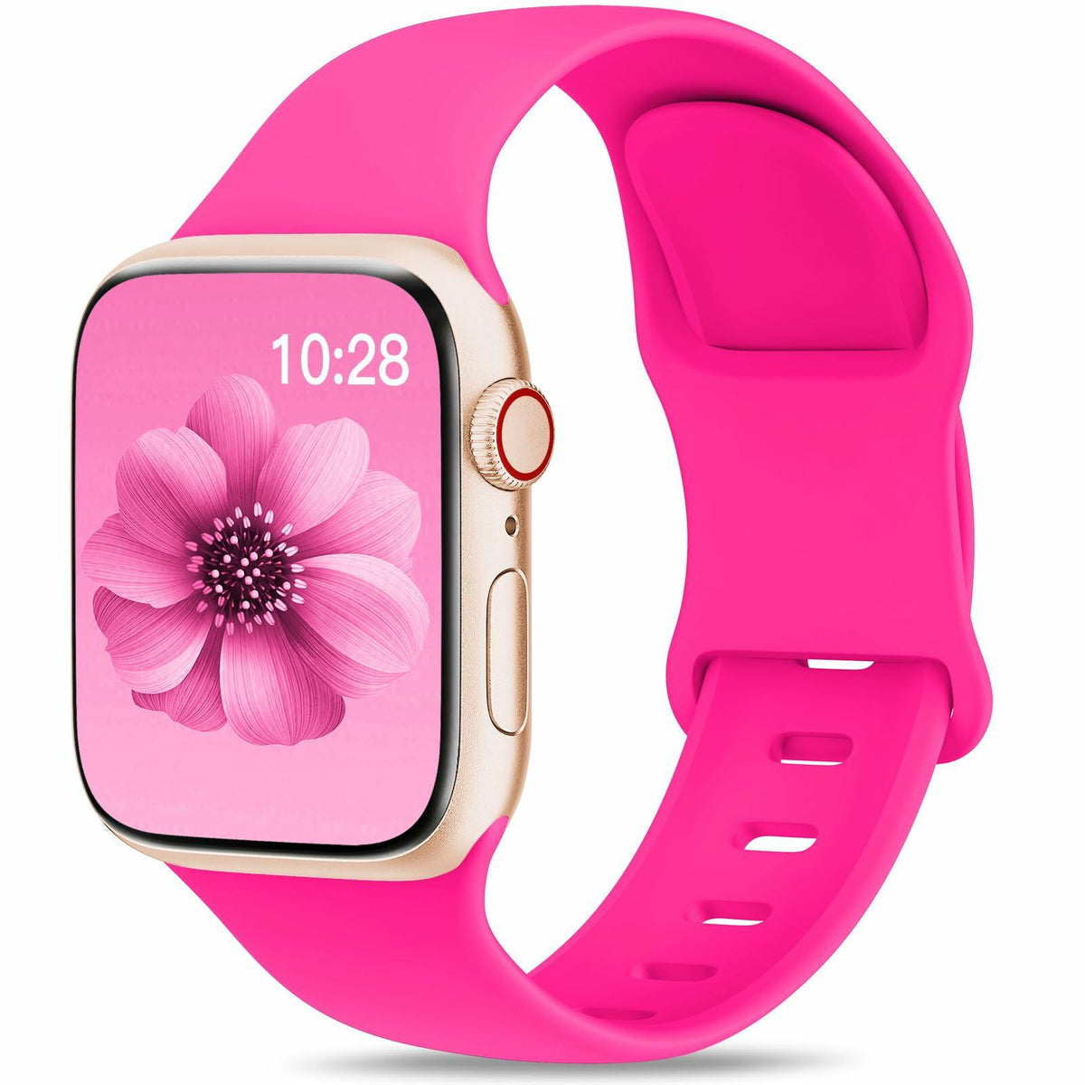 Correa deportiva velocius para Apple Watch de 38-49 mm, silicona, color rosa intenso