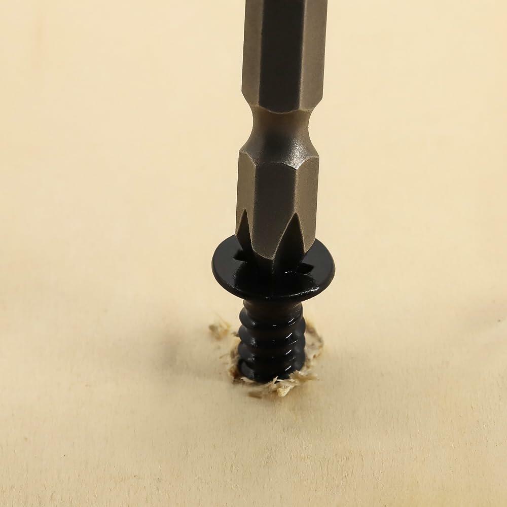 Tornillos para madera Fayeploo de cabeza plana de #10x3/4", 50 piezas, acero inoxidable con óxido negro