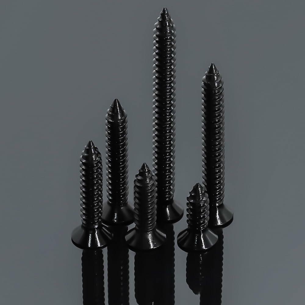 Tornillos para madera Fayeploo de cabeza plana de #10x3/4", 50 piezas, acero inoxidable con óxido negro