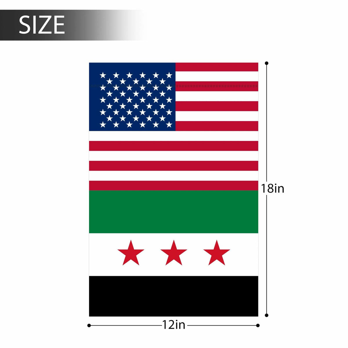 Bandera de jardín siria KIIPOAPAU de 12x18 pulgadas, estandarte de poliéster de doble cara para jardín