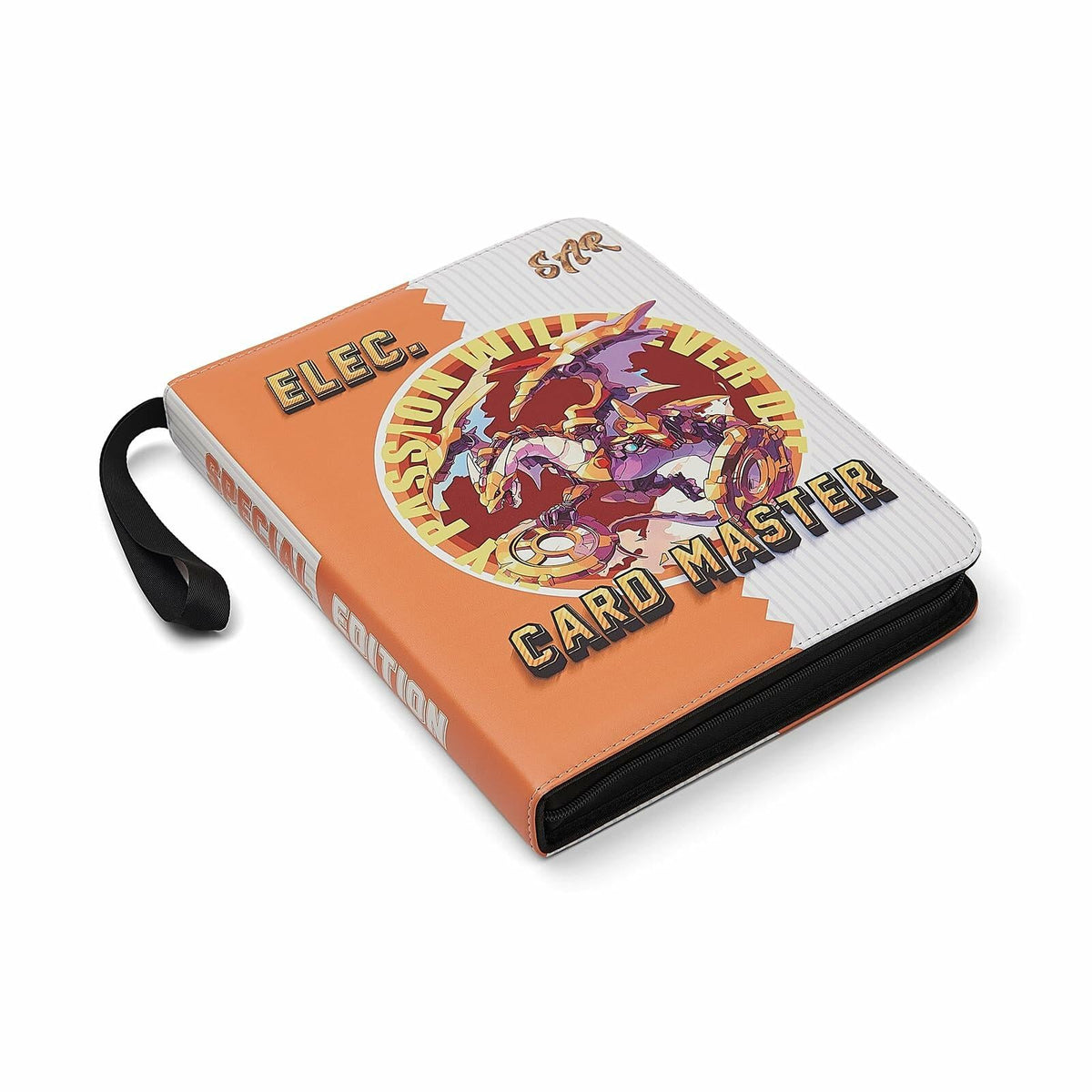 Carpeta para tarjetas coleccionables PTKANGBAZI, 900 bolsillos, 9 bolsillos por página, con cremallera y 3 anillas, naranja