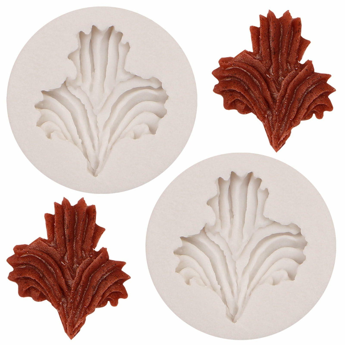 Heart Shaped Silicone Chocolate Mold Rose Flower Fondant Cake Decor 2pc