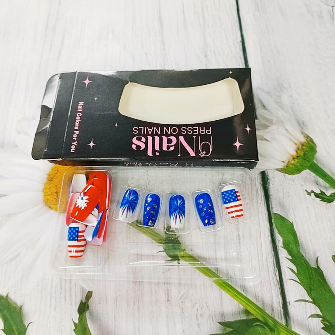Uñas postizas cortas cuadradas con punta francesa blanca, color rosa transparente brillante, 24 piezas