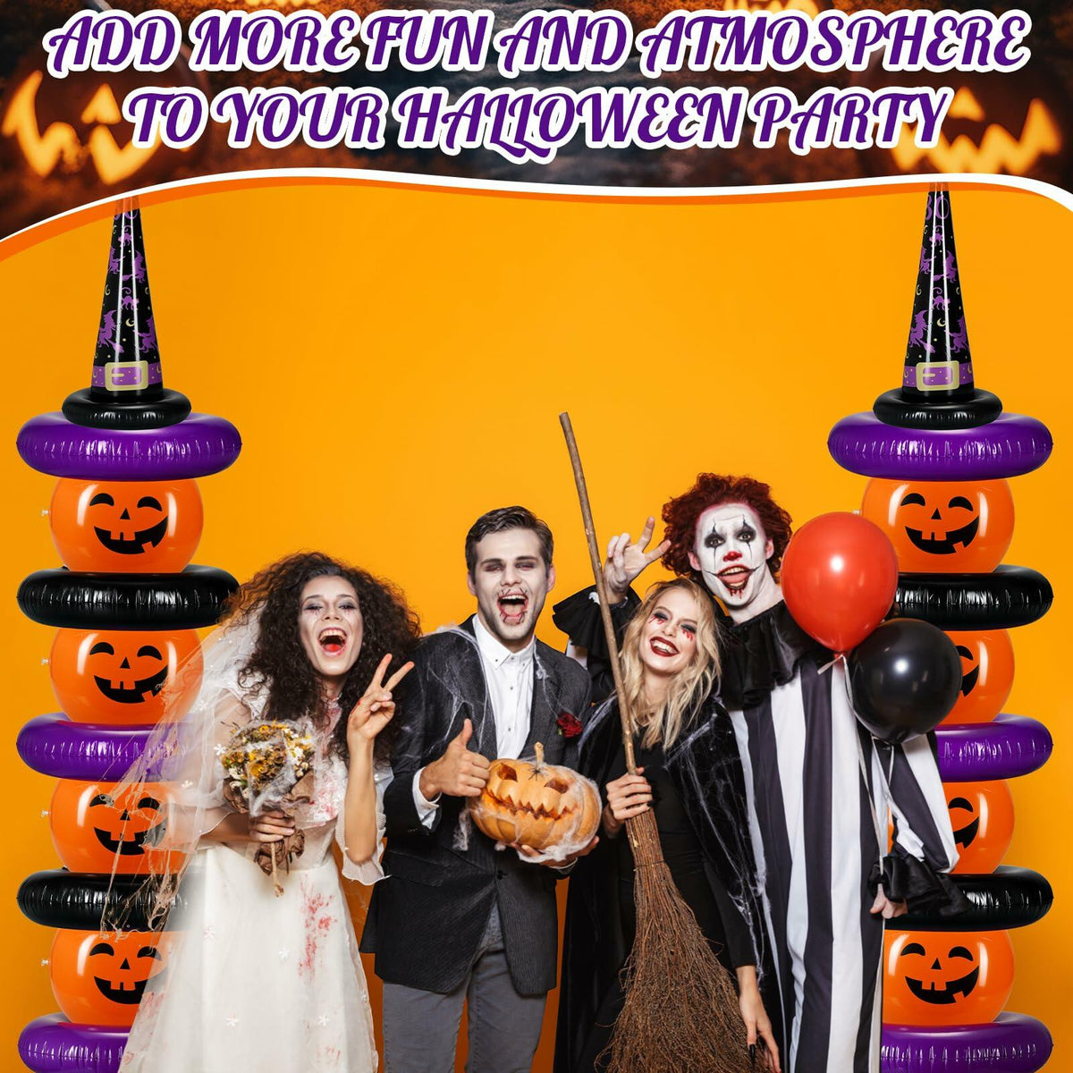 Kit de fiesta de 24 bolas inflables de Halloween Lunmon, flotadores de piscina de calabaza