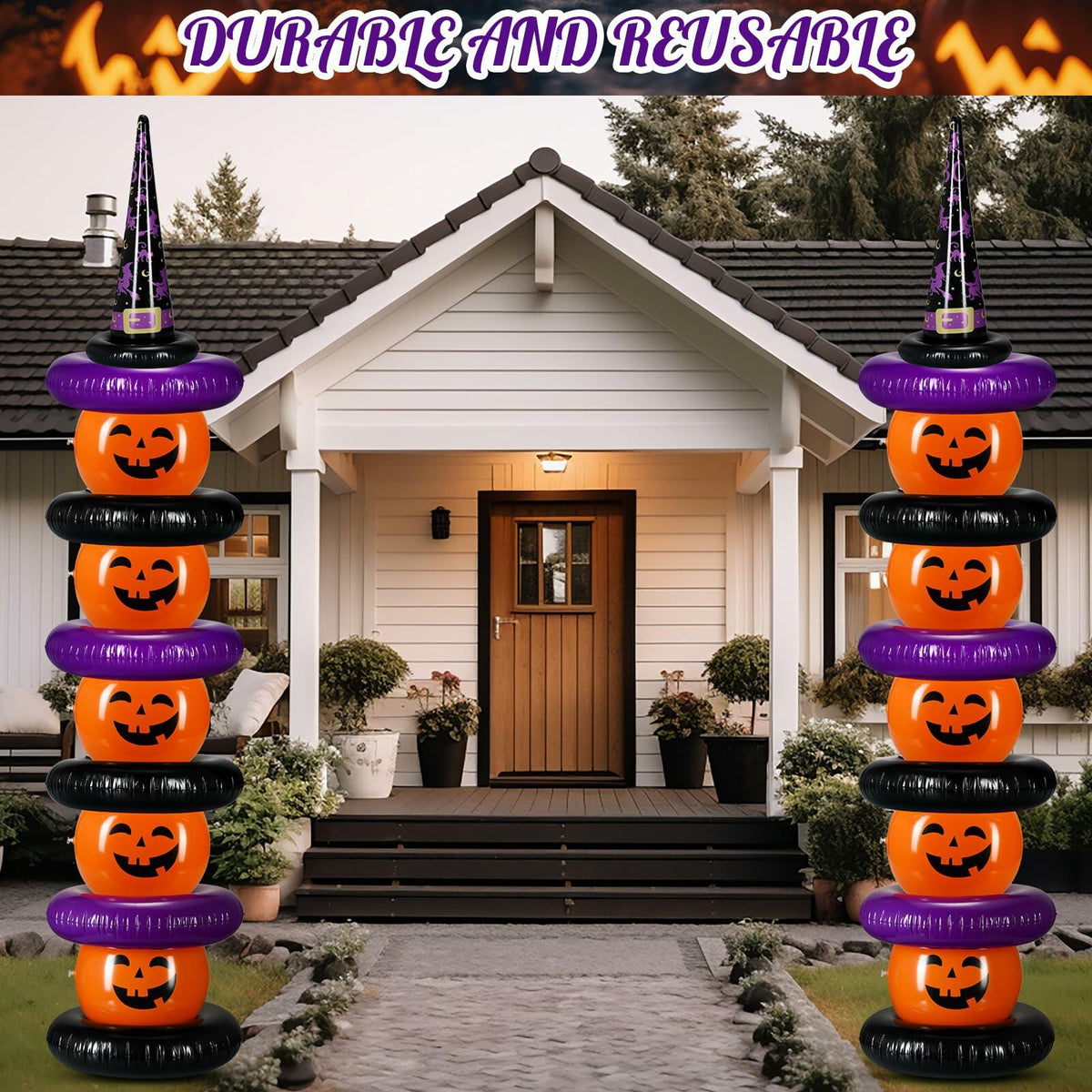 Kit de fiesta de 24 bolas inflables de Halloween Lunmon, flotadores de piscina de calabaza