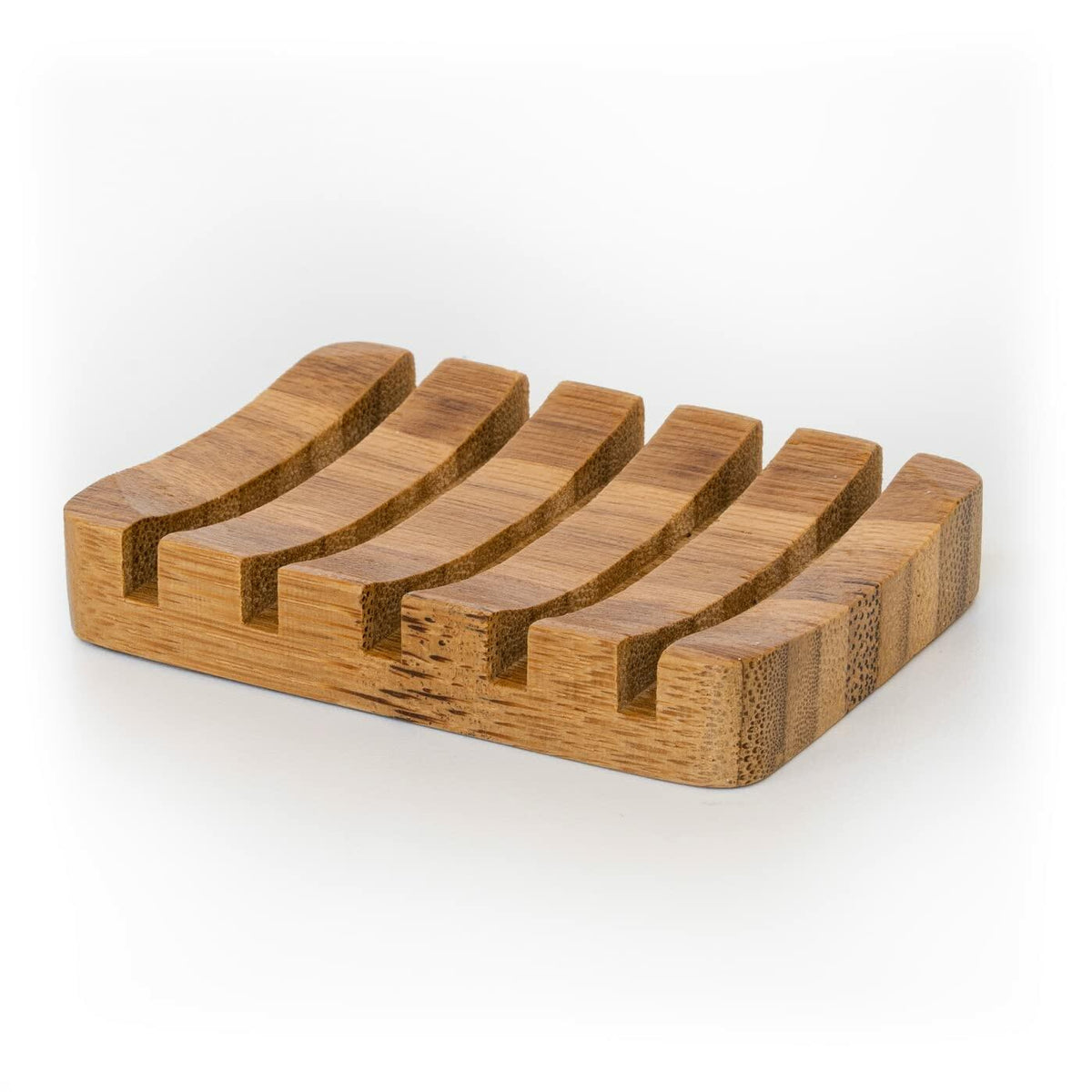 Jabonera de bambú de madera autodrenante, accesorio de baño