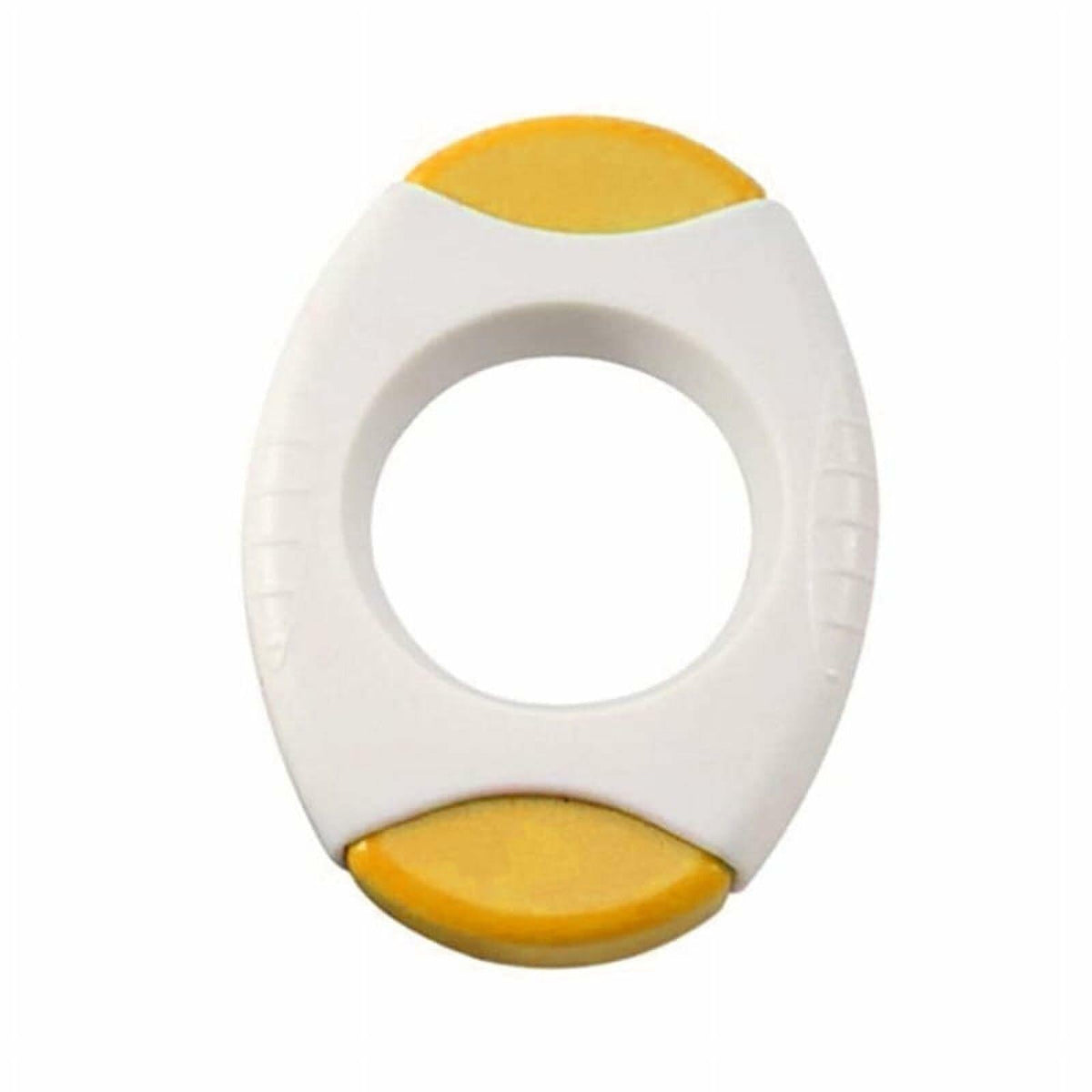 Juroicessry - Cortador de cáscara de huevo amarillo, herramienta de cocina de madera de acacia