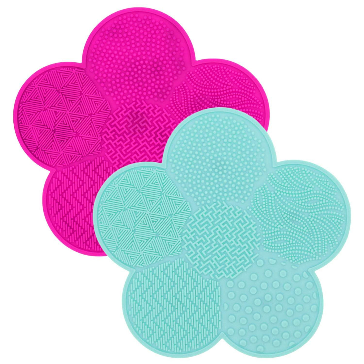 Almohadilla de limpieza para brochas de maquillaje OUYFBO, paquete de 2, tapete de silicona con ventosa