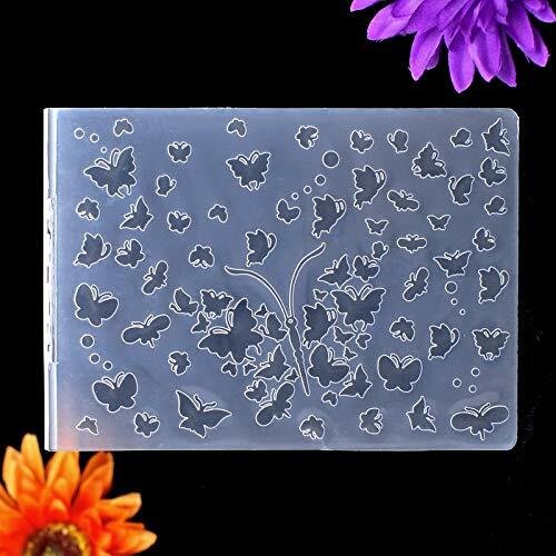 Carpetas de relieve de plástico DDOUJOY con diseños de flores, hojas y mariposas, 4 unidades para manualidades
