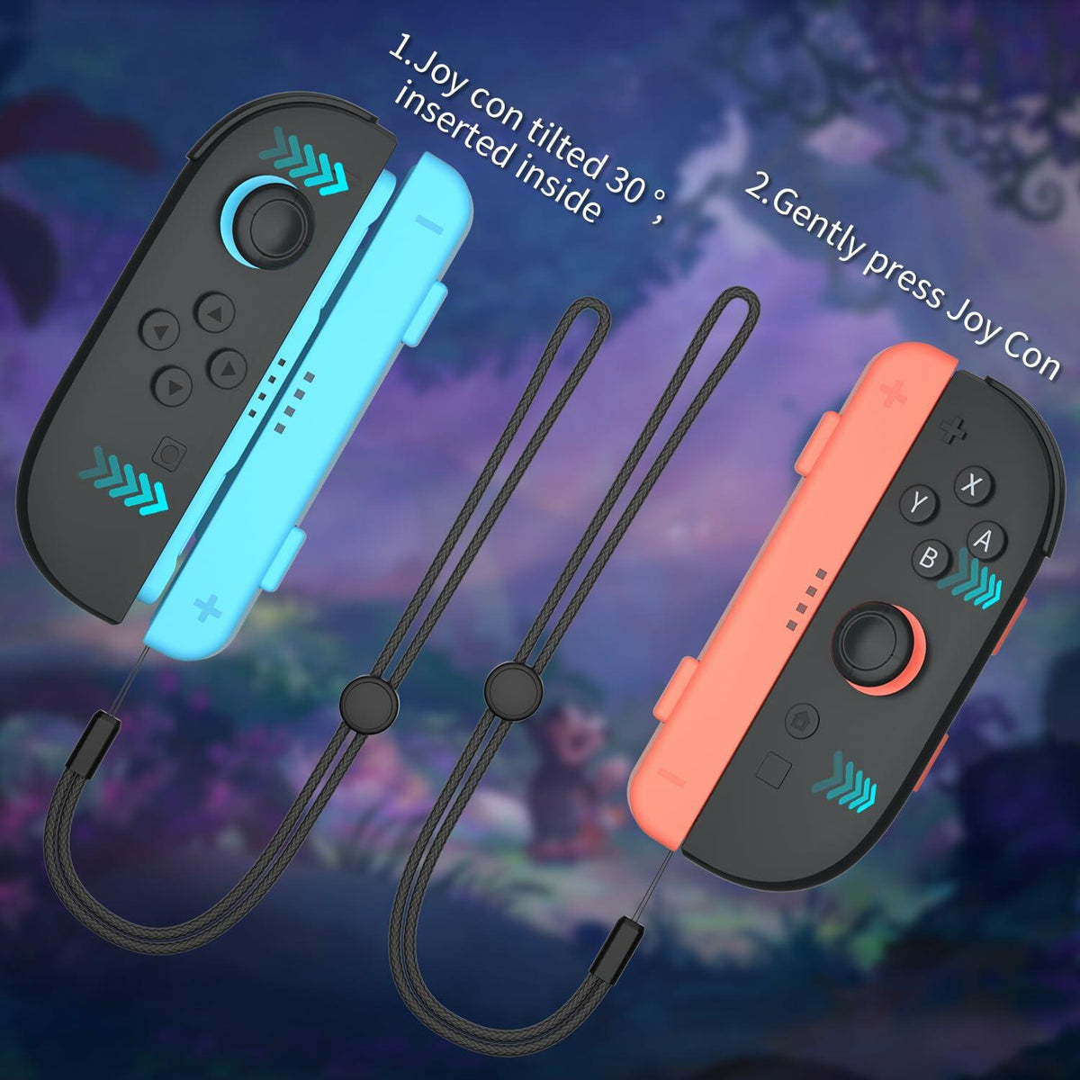 Correa de muñeca Gamorek para mandos Joy-Con de Switch 2, paquete de 2, azul y naranja