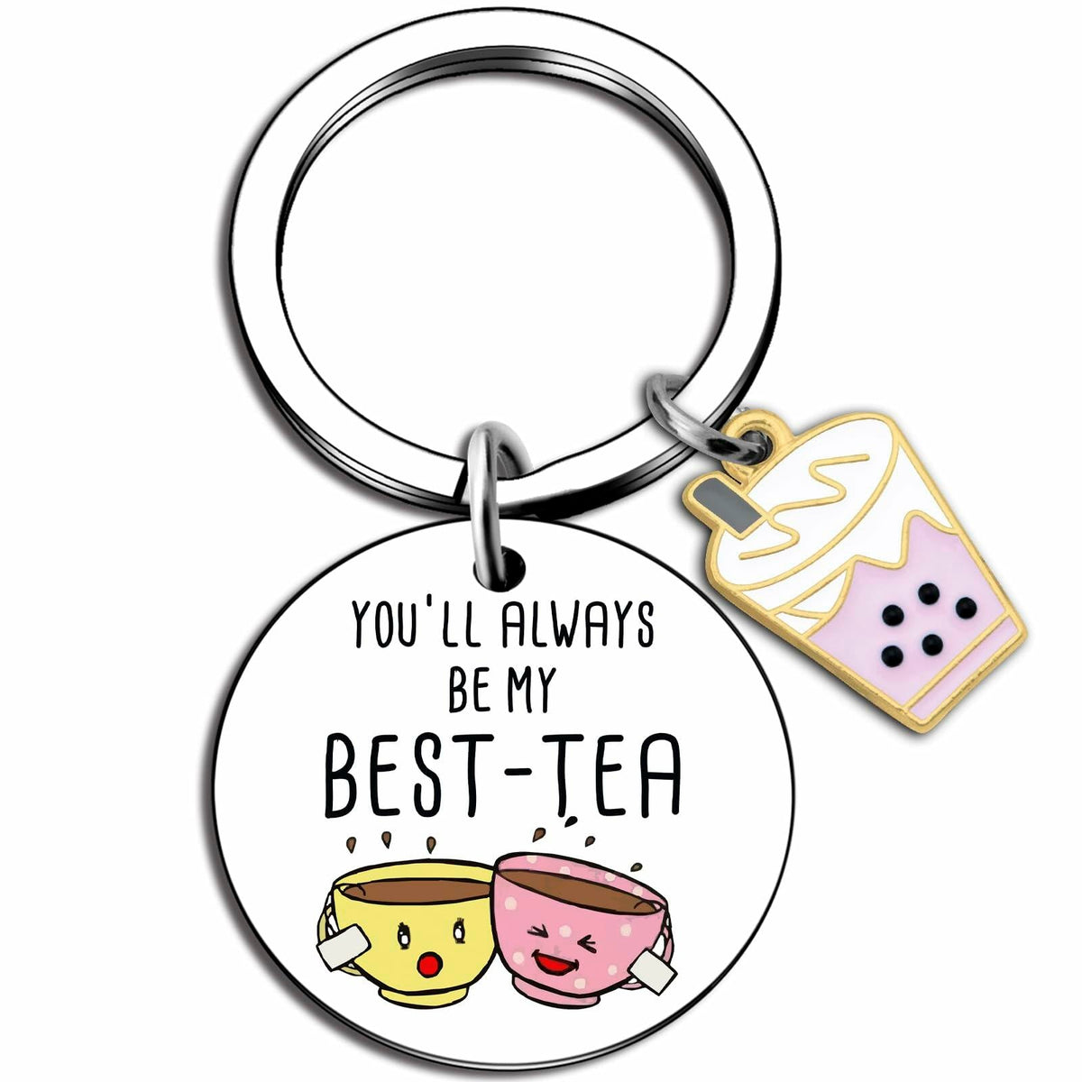 Llavero de mejor amigo WXCATIM, regalo divertido de amistad, pequeño, plateado