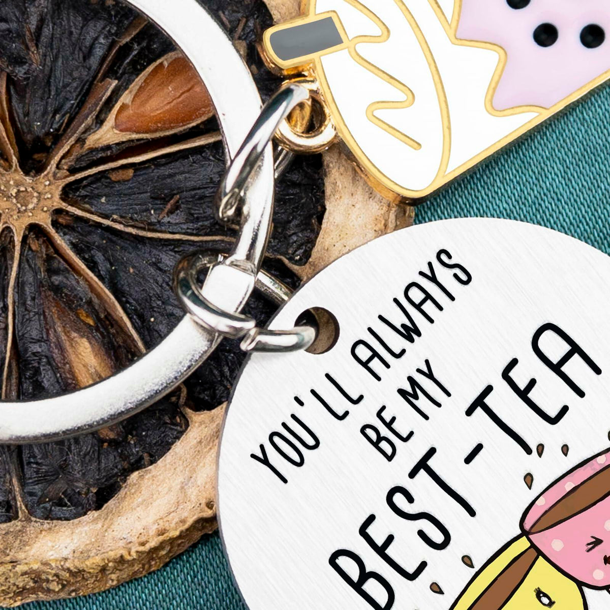 Llavero de mejor amigo WXCATIM, regalo divertido de amistad, pequeño, plateado