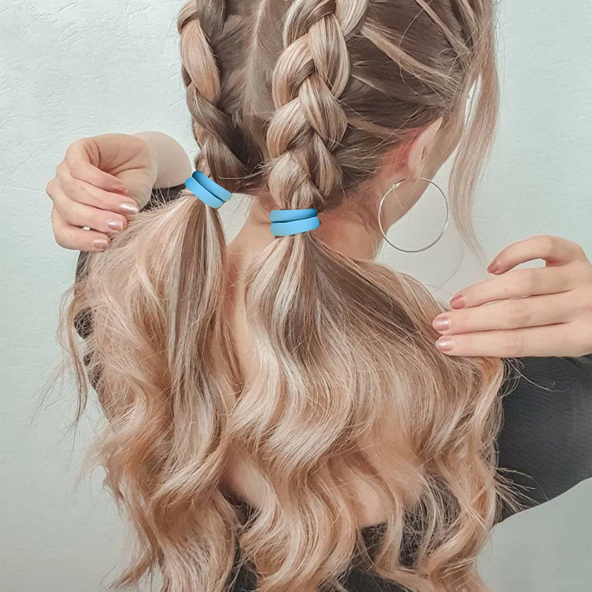 Ligas para el cabello negras TANJY, 100 piezas, elásticos sin costuras para cabello grueso