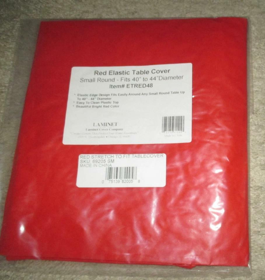 Mantel de vinilo con borde elástico Deluxe para el hogar, color rojo, grande