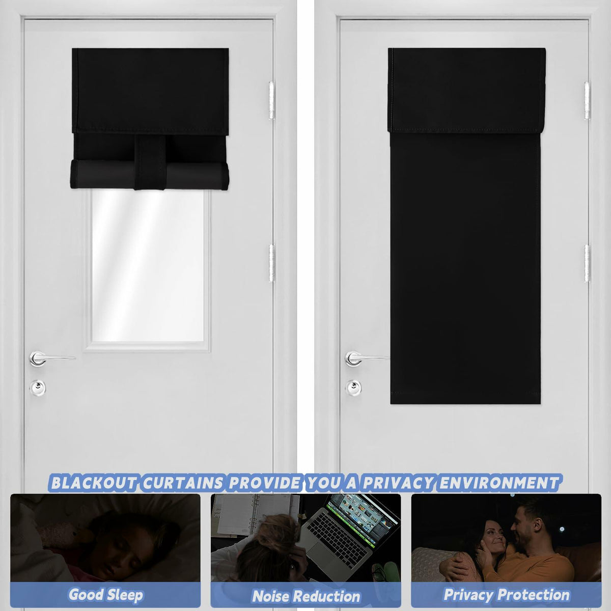 Cortina para puerta de aula Mecodeco, color moca, 12" ancho x 30" largo, 1 panel, control de luz y privacidad