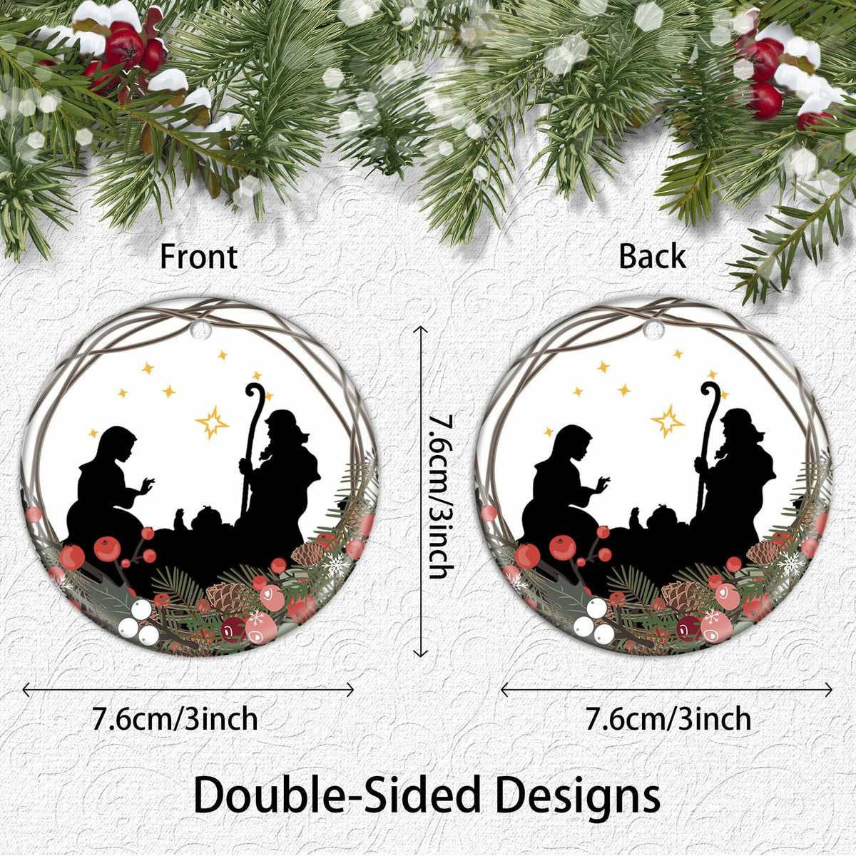Adornos navideños para el primer día de clases - Decoración para el árbol de Navidad del bebé 2024