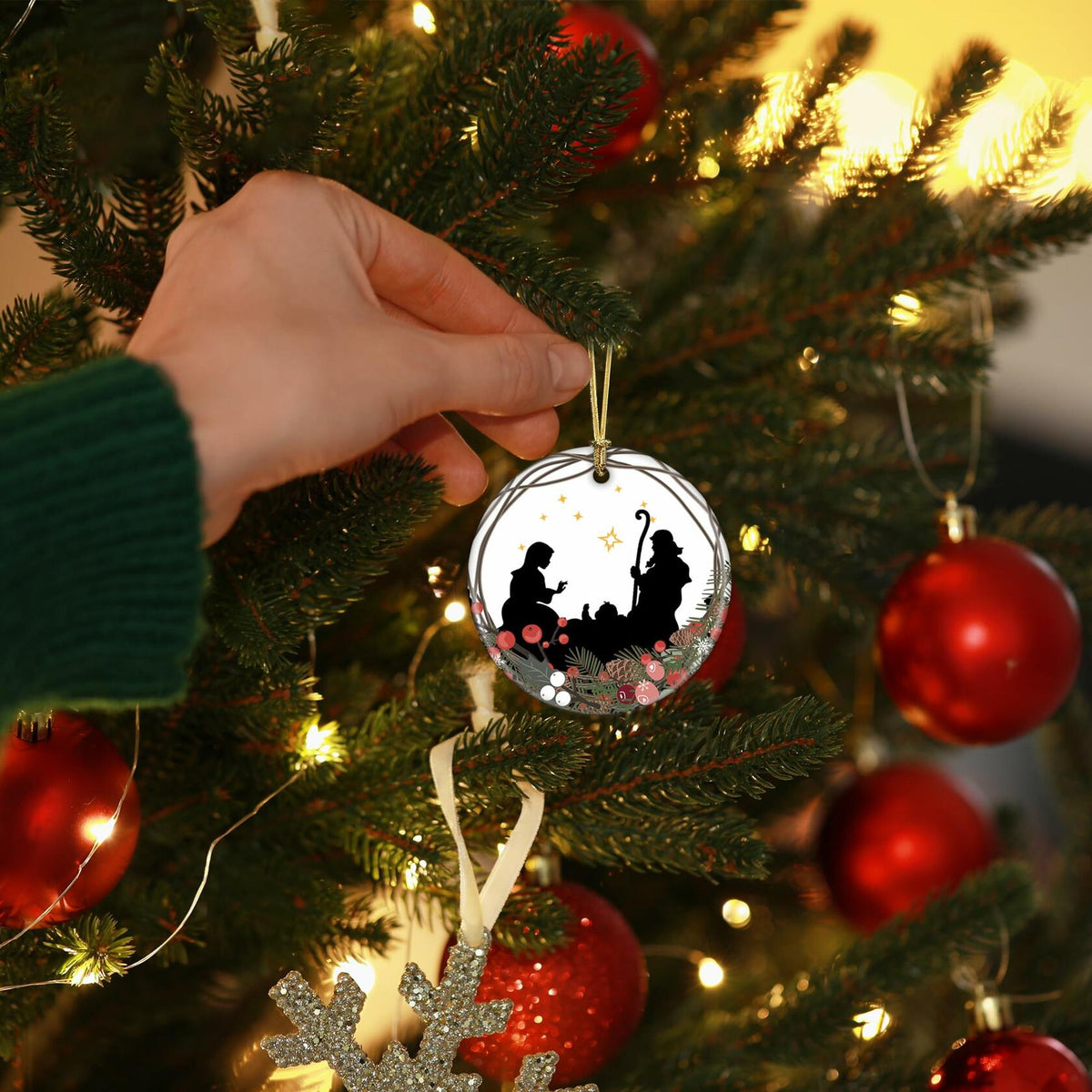Adornos navideños para el primer día de clases - Decoración para el árbol de Navidad del bebé 2024