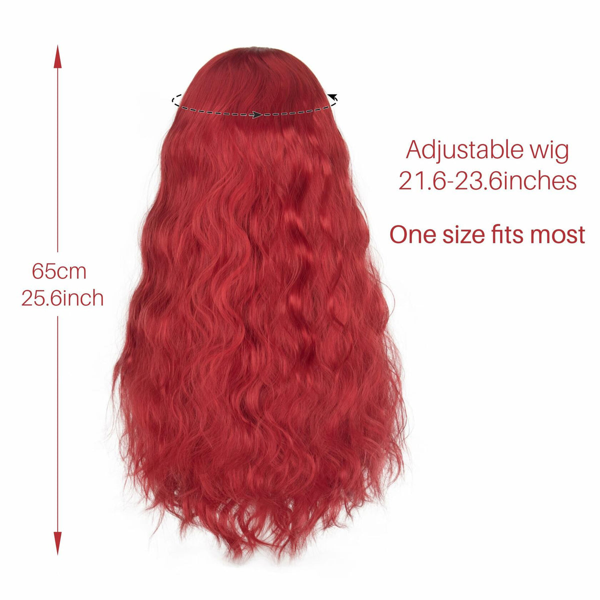 Peluca larga ondulada de color rojo Miss U Hair con raya al medio y clips para mujeres, ideal para cosplay y Halloween