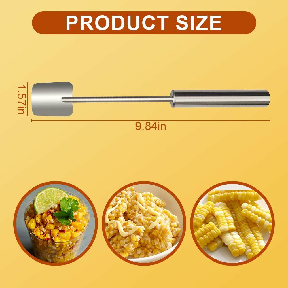Herramienta de acero inoxidable Wegodal para desgranar maíz, pelador de cocina con mango largo, A-1 unidad