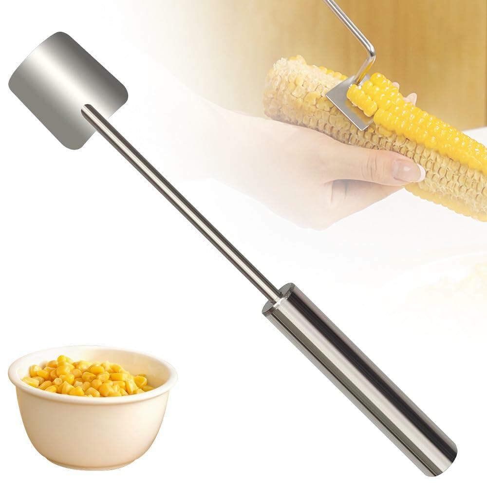 Herramienta de acero inoxidable Wegodal para desgranar maíz, pelador de cocina con mango largo, A-1 unidad