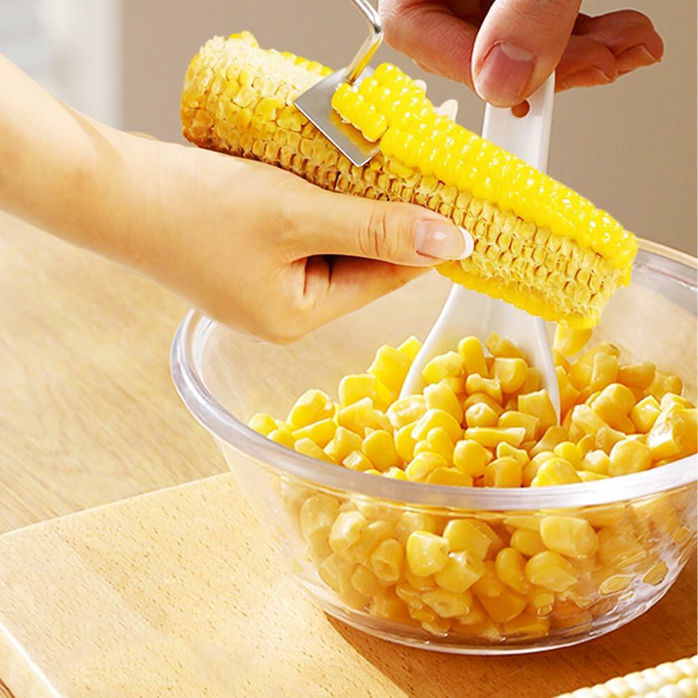 Herramienta de acero inoxidable Wegodal para desgranar maíz, pelador de cocina con mango largo, A-1 unidad