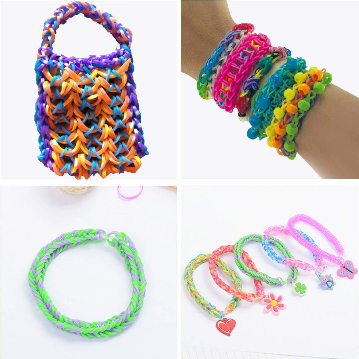 Kit de creación de pulseras de gomitas YUSLROB, más de 2000 bandas multicolor para niños