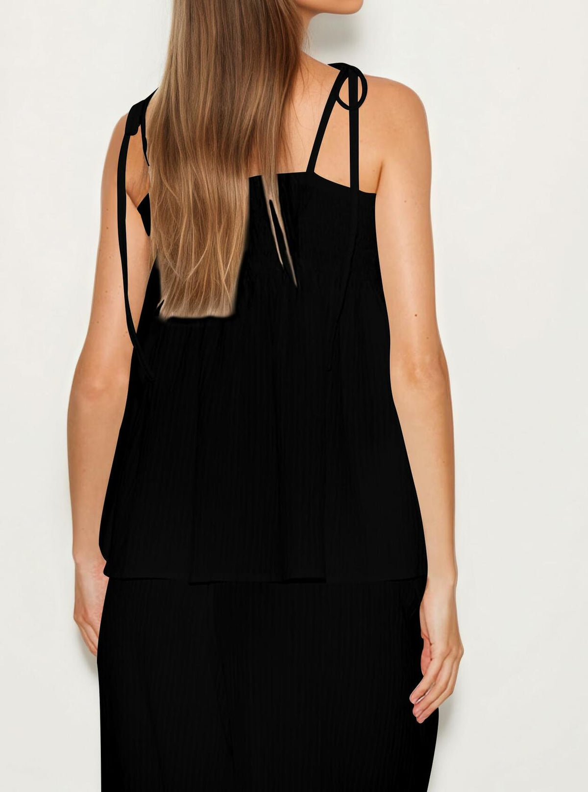 Conjunto de dos piezas a rayas para mujer ICOBID, top de tirantes y pantalones, talla M