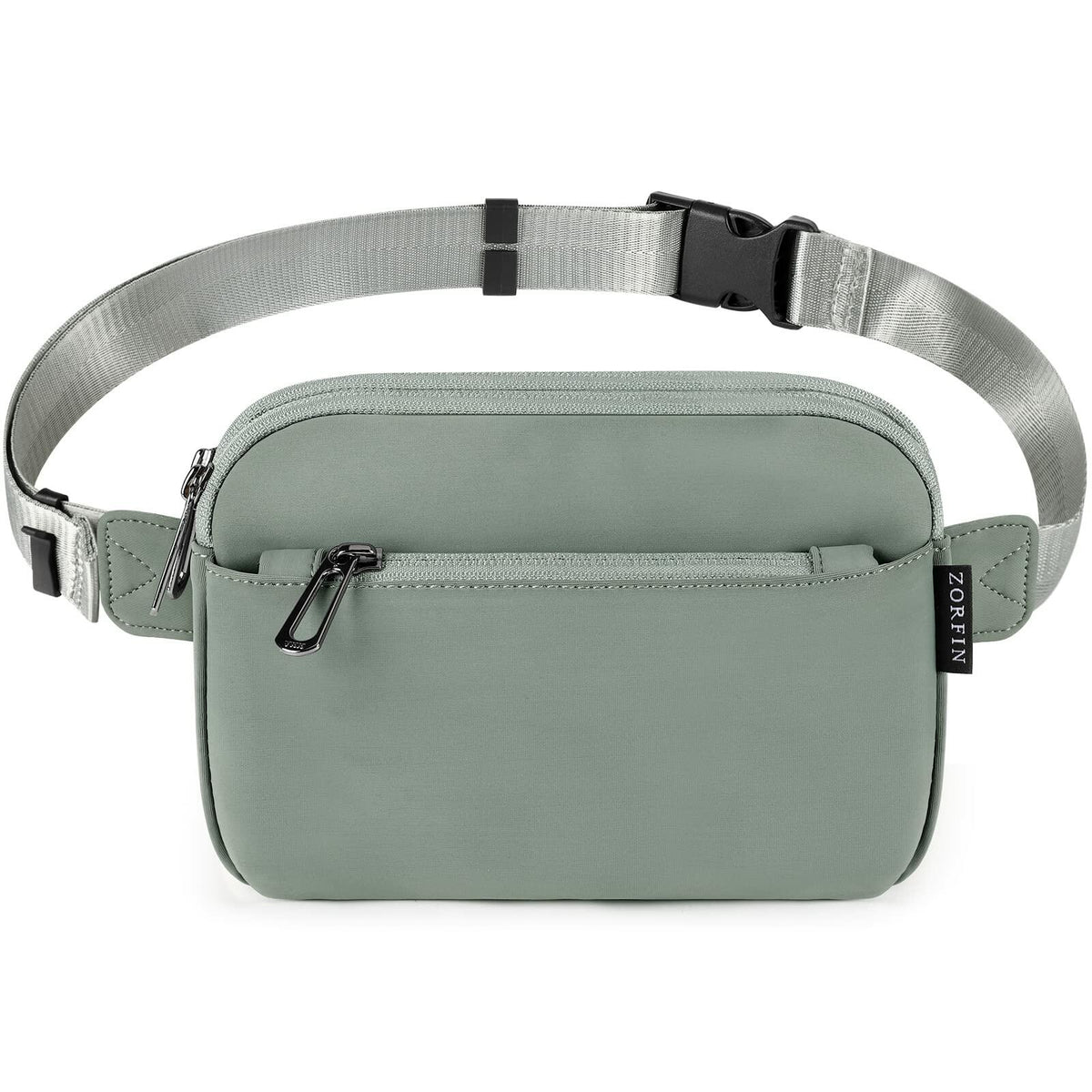 ZORFIN Riñonera cruzada, bolso de cintura con correa ajustable, camuflaje negro, talla única