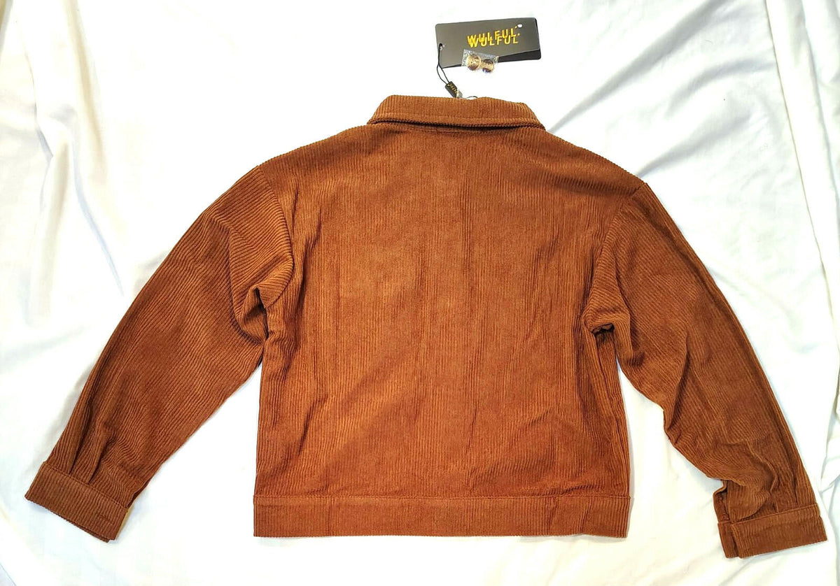 Chaqueta de pana con botones para niña WULFUL, color marrón, ropa de abrigo de otoño, talla 5-6 años