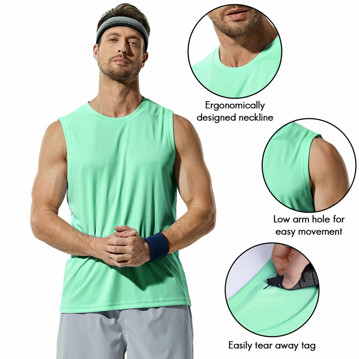 Camiseta de entrenamiento sin mangas Haimont UPF 50+ de secado rápido, color naranja, talla XXL