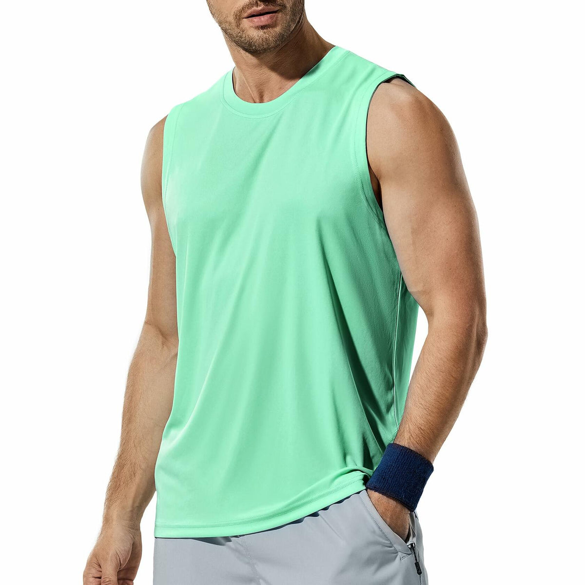 Camiseta de entrenamiento sin mangas Haimont UPF 50+ de secado rápido, color naranja, talla XXL