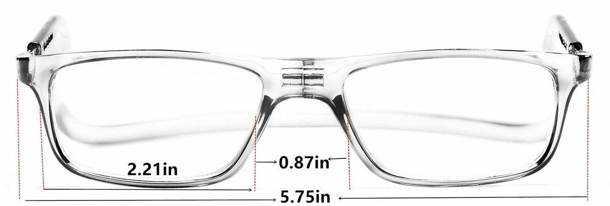 PESMUKO Magnetic Reading Glasses Adjustable Front Connect Clear G1 +3.50