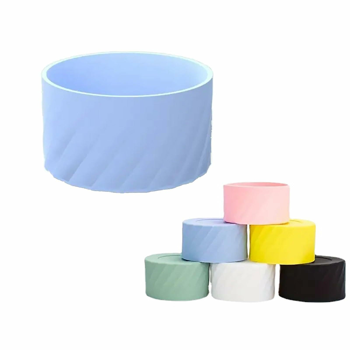 Funda protectora de silicona para la base de botellas de agua FoGooxr, color azul