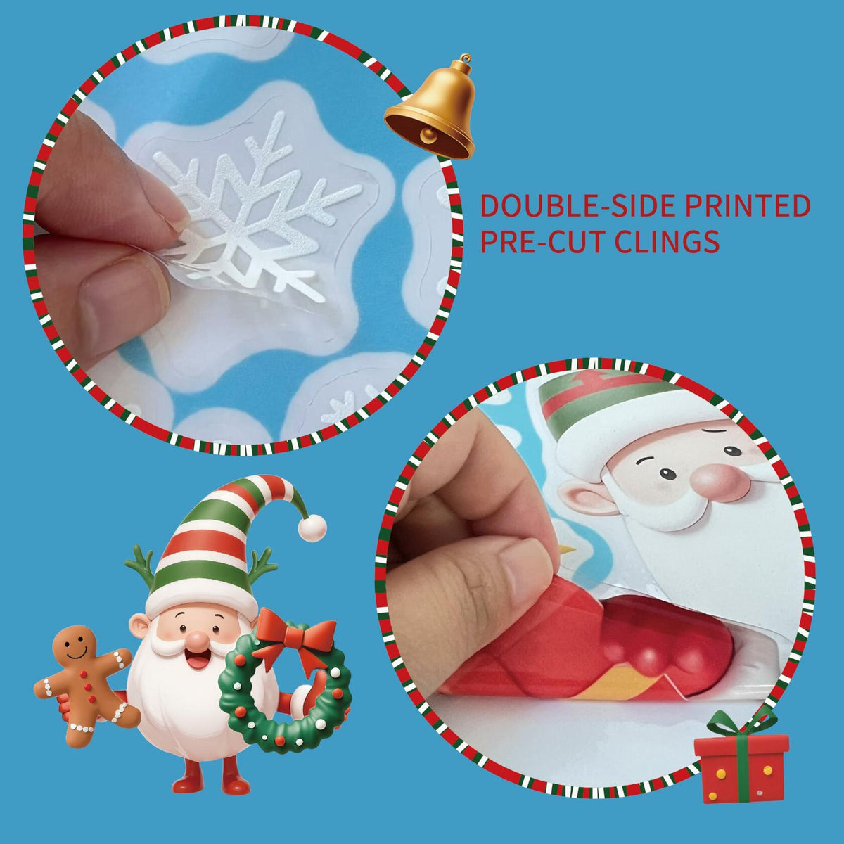 XISHIUYIS 396 Piezas Decoraciones de Navidad para Ventanas, Adhesivos Removibles Blancos
