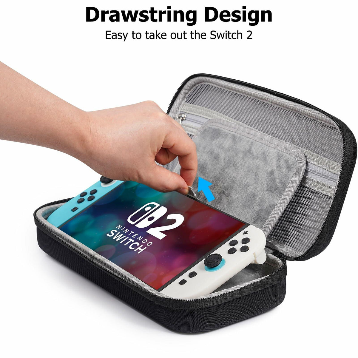 Estuche de transporte TIGOJH para Switch 2 con 10 ranuras para juegos y bolsillo para accesorios, negro