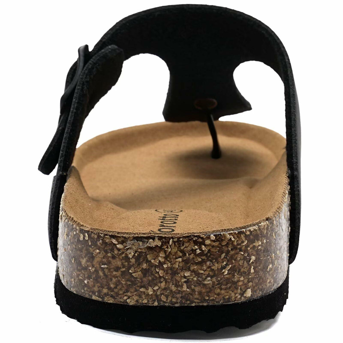 Sandalias de dedo Torotto Flip Flops, plantilla de corcho, ajustables, color negro, talla 44